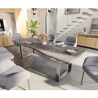 DELIFE Edge Esstisch Akazie Edelstahl