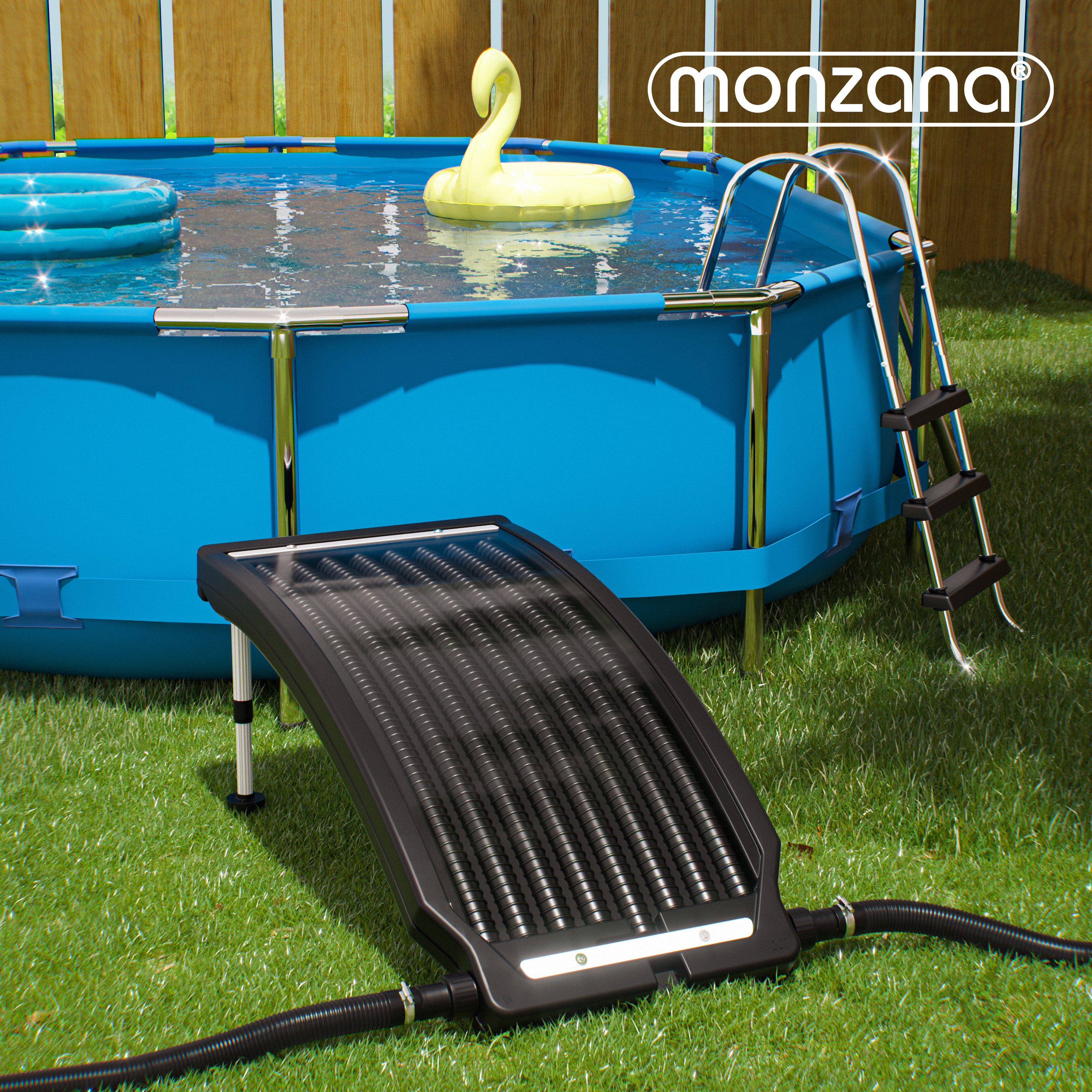 monzana Poolheizung Solar 2er-Set Anthrazit 110x69x14cm – Bild 2