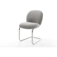 Freischwinger Nube-Flex Strukturstoff Soft Grau Freischwinger flach Edelstahl Taschenfederkern