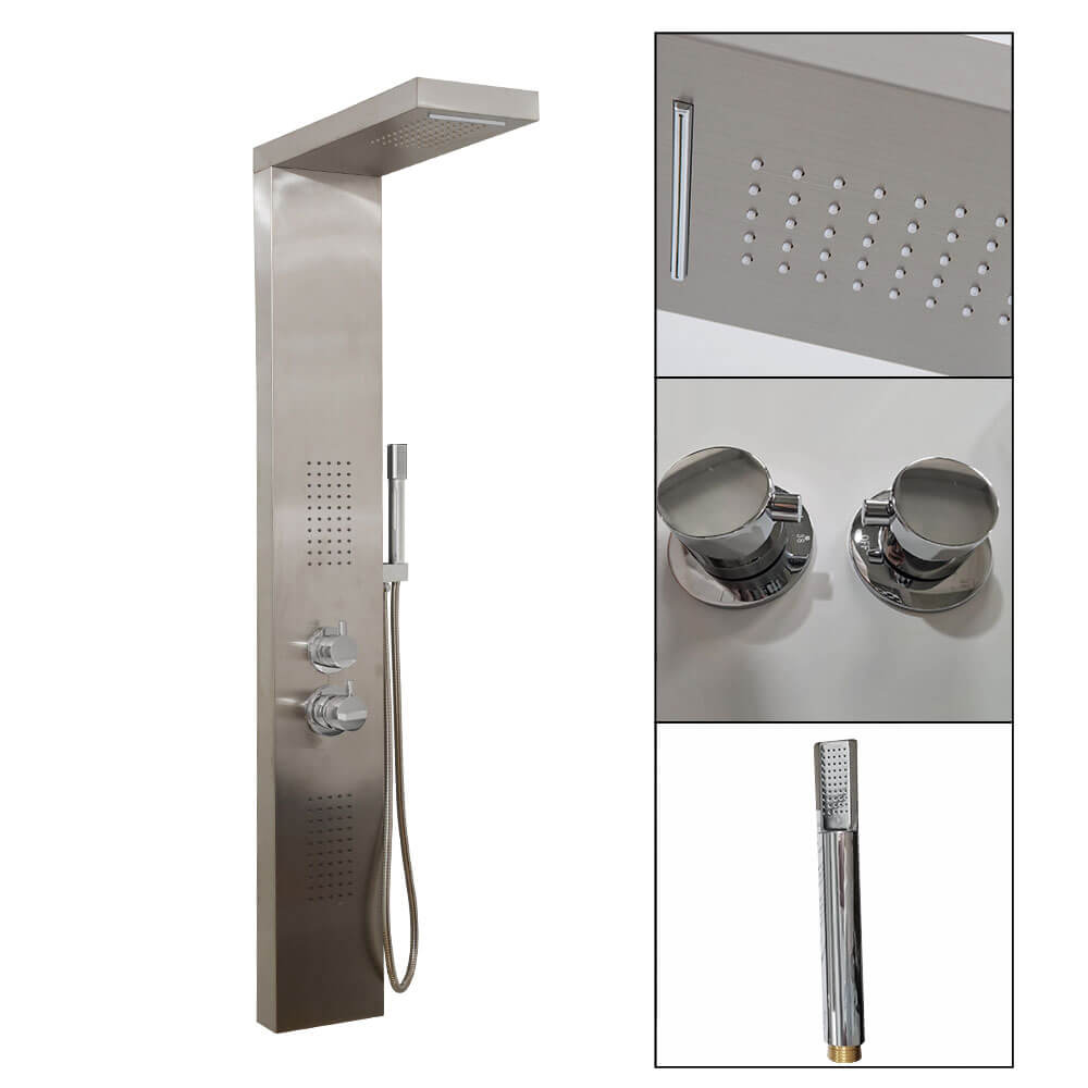 Home Deluxe 4058166297839 Duschpaneel Edelstahl – Bild 5