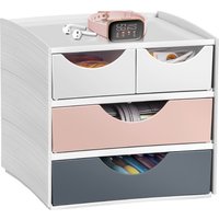 CEP Mini-Schubladenbox MyCube mineral, 4 Schübe, puderrosa
