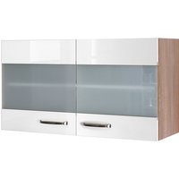 Oberschrank Valero Weiß Hochglanz/Sonoma Eiche NB 100x54,8x32cm