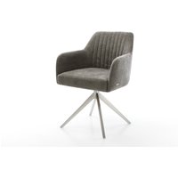 Drehstuhl Greg-Flex Bouclé Soft Schlamm Kreuzgestell breit Edelstahl 360 drehbar Wippfunktion Taschenfederkern