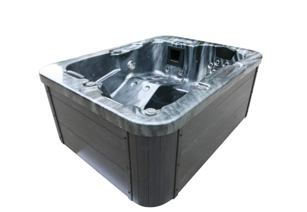 Outdoor Whirlpool BLACK MARBLE - Mit Treppe und Thermoabdeckung – Bild 6