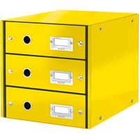 LEITZ Schubladenbox Click & Store WOW, 3 Schübe, gelb
