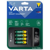 VARTA Ladegerät LCD Smart Charger, inkl. 4x Mignon AA