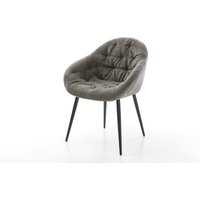 Esszimmerstuhl Gaio-Flex Bouclé Soft Schlamm 4-Fuß konisch Schwarz