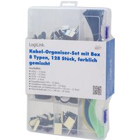 LogiLink Kabel-Organisations-Set, 128-teilig, in Box