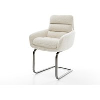 Freischwinger Abelia-Flex mit Armlehnen Teddystoff Beige Freischwinger flach Graphit