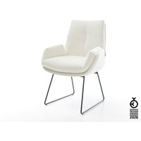 Esszimmerstuhl Clea-Flex Bouclé Soft Beige Kufengestell Schwarz