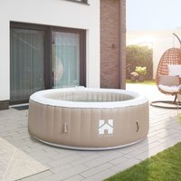 Outdoor Whirlpool SPLASH inkl. Abdeckung - Ø208 cm 6 Personen Beige – Bild 2