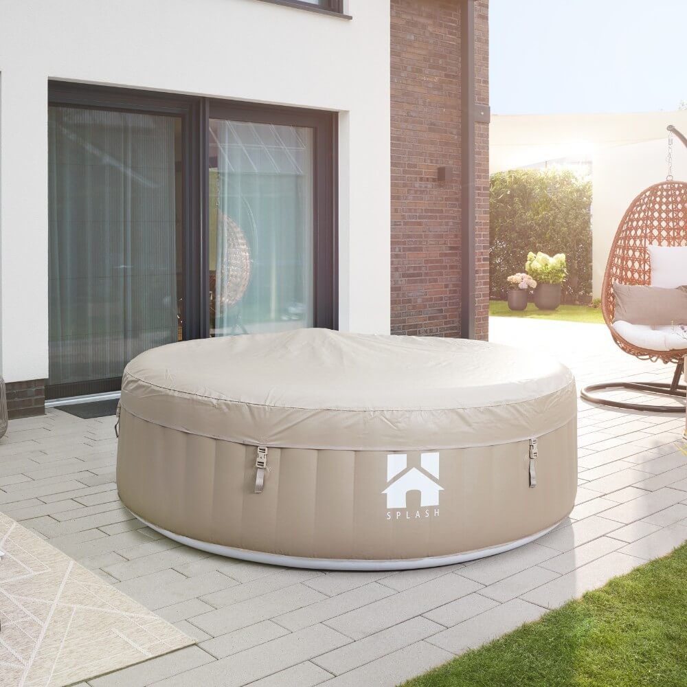 Outdoor Whirlpool SPLASH inkl. Abdeckung - Ø208 cm 6 Personen Beige – Bild 3