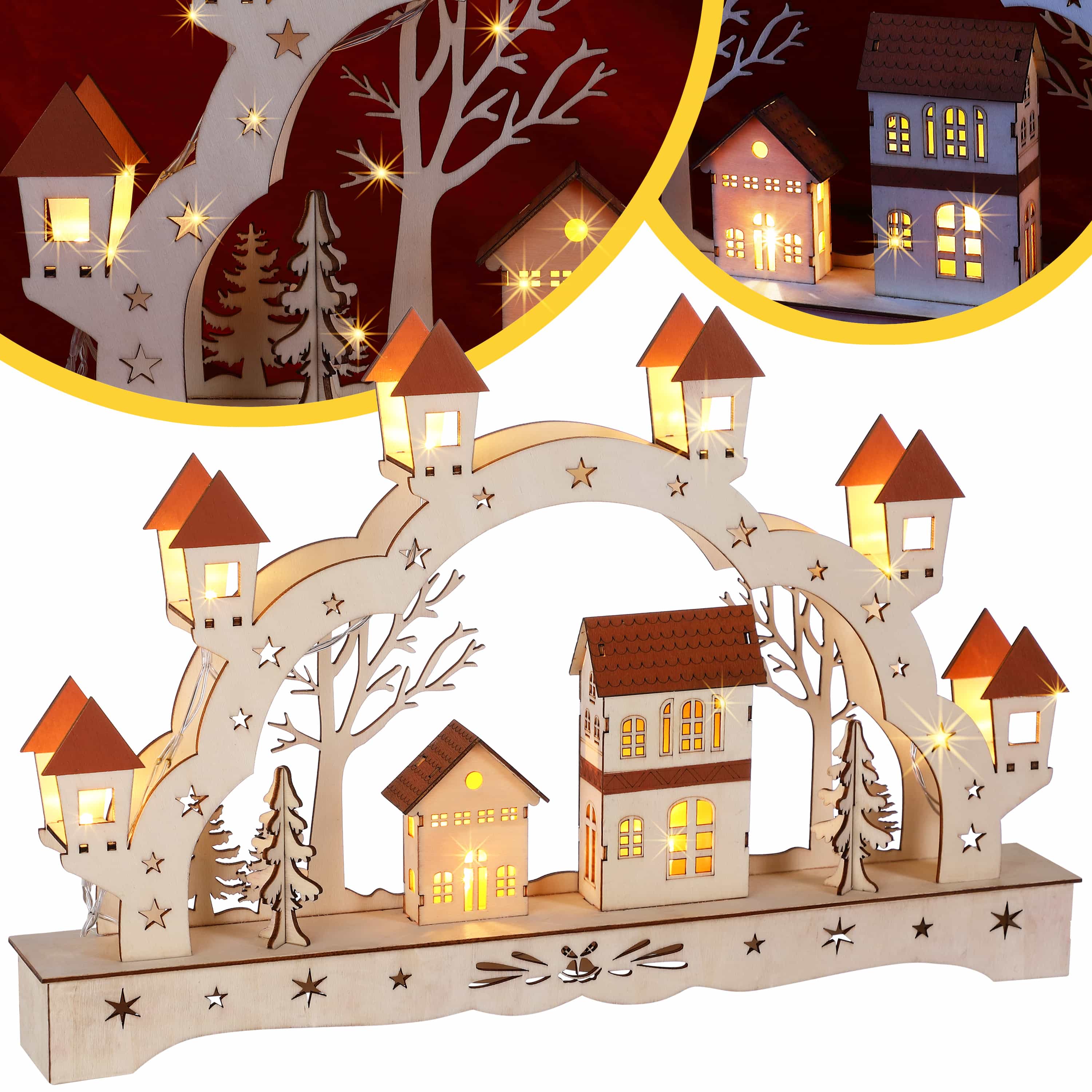 monzana Weihnachts Schwibbogen Winterdorf – Bild 2
