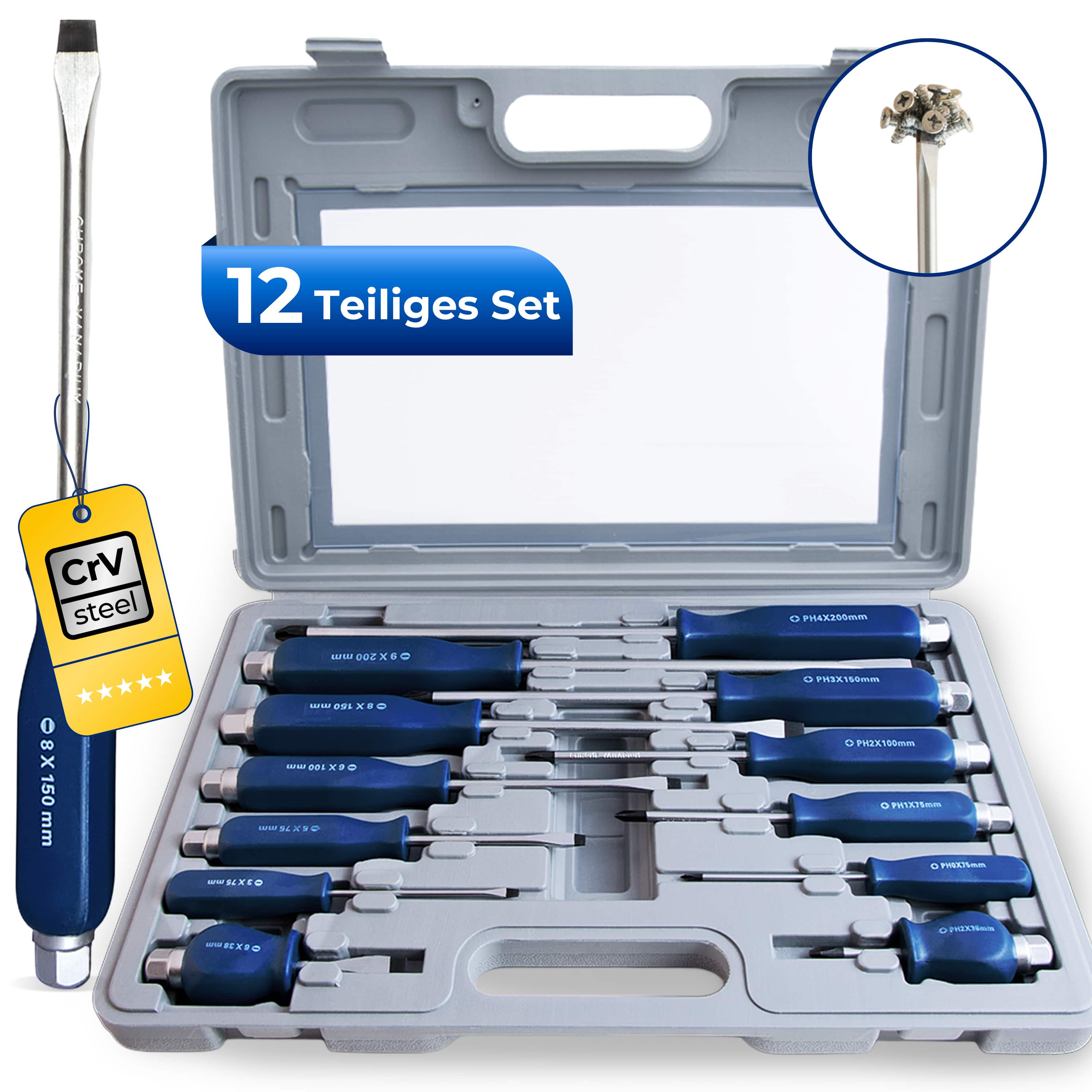 monzana Spezial-Schraubendreherset 12-tlg aus Chrom-Vanadium-Stahl – Bild 3