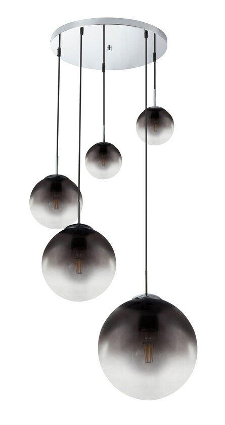 VARUS Pendellampe silberfarben, grau 15861-5, D/H: 65 x 150 cm, Glas, Metall – Bild 5