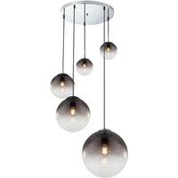 VARUS Pendellampe silberfarben, grau 15861-5, D/H: 65 x 150 cm, Glas, Metall