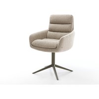 Drehstuhl Abelia-Flex mit Armlehnen Bouclé Schlamm Fußkreuz Effektfinish Titan 360 drehbar Wippfunktion – Bild 2