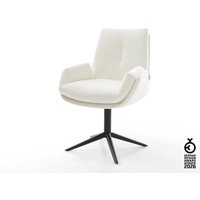 Drehstuhl Clea-Flex Bouclé Soft Beige Fußkreuz Schwarz 360 drehbar Wippfunktion
