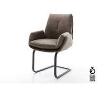 Freischwinger Clea-Flex Mikrofaser Taupe Vintage Freischwinger flach Schwarz