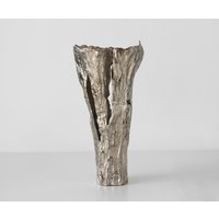 Vase Cortana B31 x T22 x H63 cm Aluminium Platin Handgemacht
