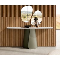 Konsolentisch Edge Boot 180x40 cm Keramik Onyx Champagne Livos Metall Effektfinish Titan