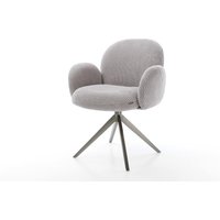 Drehstuhl Nube-Flex mit Armlehnen Cord Silbergrau Kreuzgestell breit Graphit 360 drehbar Wippfunktion Taschenfederkern