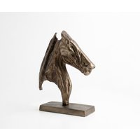 Figur Cavallo B31 x T11 x H37 cm Aluminium Aurum Satin Handgemacht