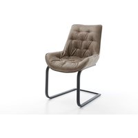 Freischwinger Taimi-Flex Mikrofaser Taupe Vintage Freischwinger flach Schwarz – Bild 2