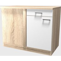 Eckunterschrank Samoa Weiß/Braun 110x85x57cm – Bild 2