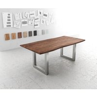 DELIFE Edge Esstisch Akazie Edelstahl
