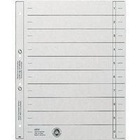 LEITZ Trennblätter, A4 Überbreite, Kraftkarton 200g/qm, grau