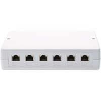 DIGITUS Aufputzbox für Keystone Module, 6 x RJ45, reinweiß