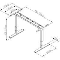 DIGITUS Schreibtischgestell, höhenverstellbar, weiß