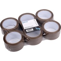 pavo Verpackungsklebeband, 50 mm x 66 m, braun, PP, 6er-Pack – Bild 2