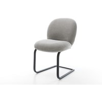 Freischwinger Nube-Flex Strukturstoff Soft Grau Freischwinger flach Schwarz Taschenfederkern