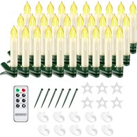 monzana LED Weihnachtsbaumkerzen 30er-Set Warmweiß Fernbedienung
