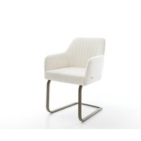 Freischwinger Greg-Flex Bouclé Soft Beige Freischwinger flach Effektfinish Titan Taschenfederkern