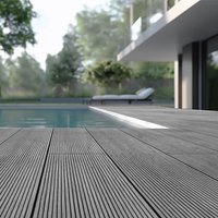 WPC Terrassendielen Komplettset (inkl. Unterkonstruktion) SAMANA - Hellgrau 50m – Bild 2