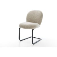 Freischwinger Nube-Flex Webstoff Soft Beige Freischwinger flach Schwarz Taschenfederkern