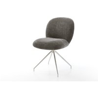 Esszimmerstuhl Nube-Flex Bouclé Soft Schlamm Kreuzgestell konisch Edelstahl Taschenfederkern