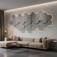 Akustikplatten Hexagon selbstklebend SILENT - 5er Set Hellgrau – Bild 2