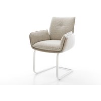 Freischwinger Nela-Flex Webstoff Soft Beige Freischwinger flach Weiß