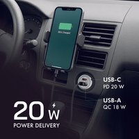 LogiLink USB-KFZ-Ladegerät, 2-fach, 20 Watt, silber – Bild 2