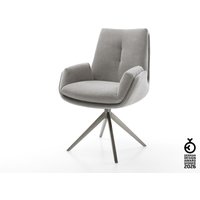 Drehstuhl Clea-Flex Strukturstoff Soft Grau Kreuzgestell breit Graphit 360 drehbar Wippfunktion
