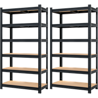 monzana Schwerlastregal Premium 2er-Set Schwarz 180x90x40cm – Bild 2