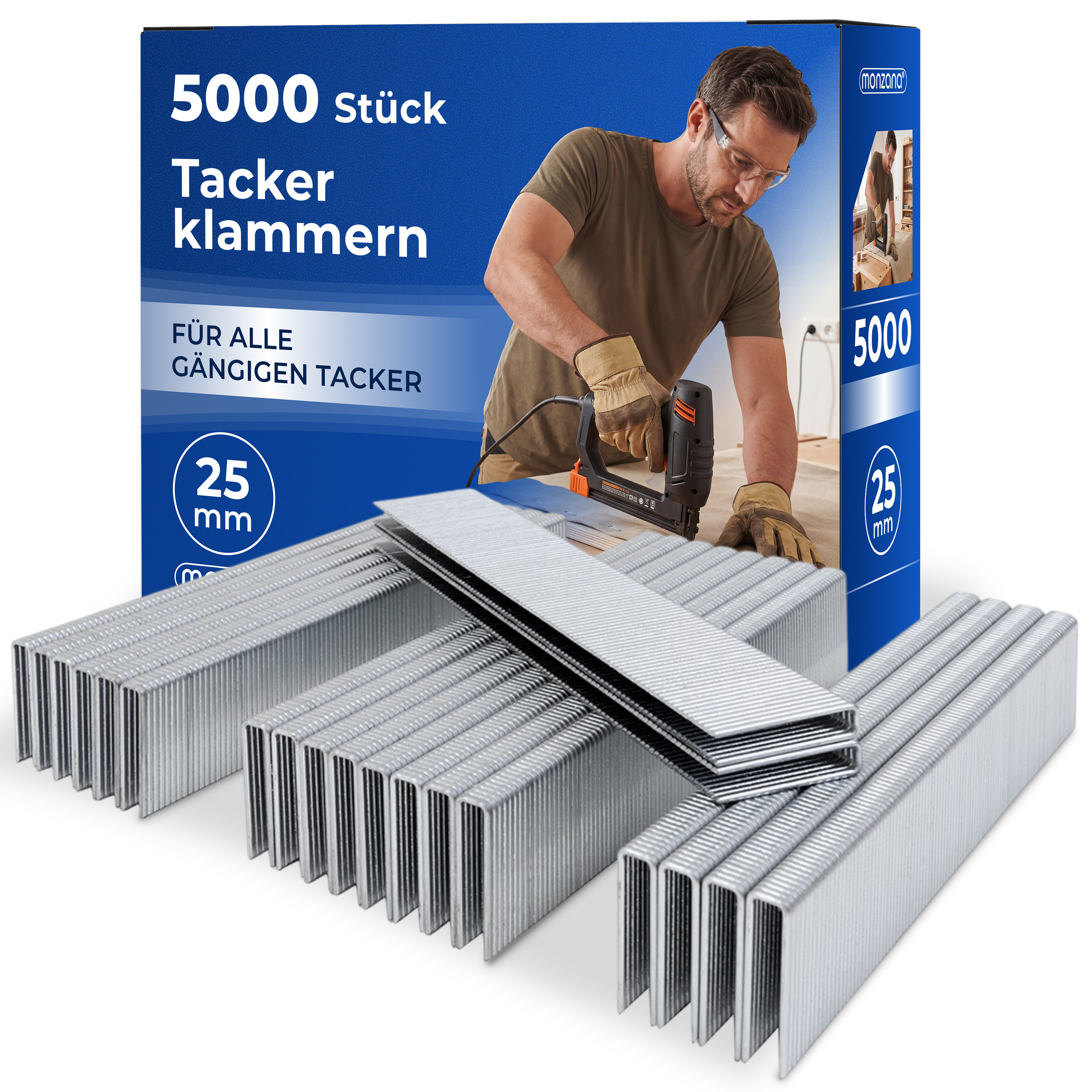 monzana Tackerklammern 5000 Stück L 25mm, B 5,8mm – Bild 3