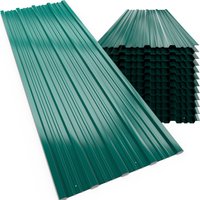 Gardebruk Trapezblech 12er-Set Grün 129x46cm gelocht 7m