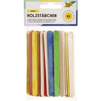 folia Holzstäbchen, Länge: 114 mm, farbig sortiert