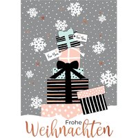 CACTUS Weihnachtskarte, Geschenke Pastell