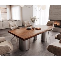 DELIFE Edge Esstisch Akazie Edelstahl